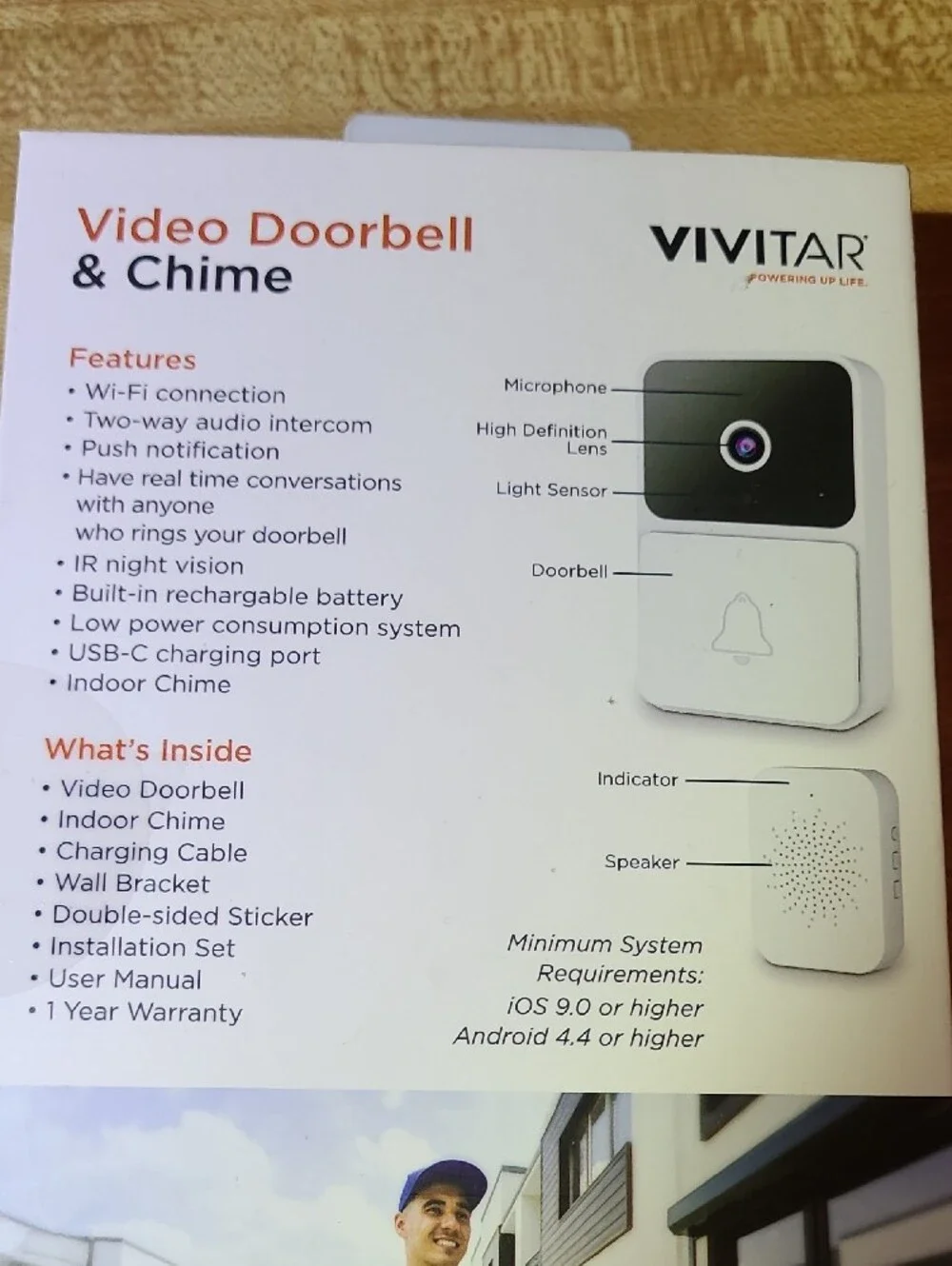 Vivitar Video Doorbell & Chime - White